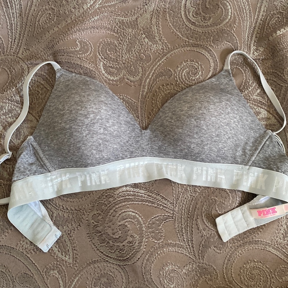 Grey PINK bra